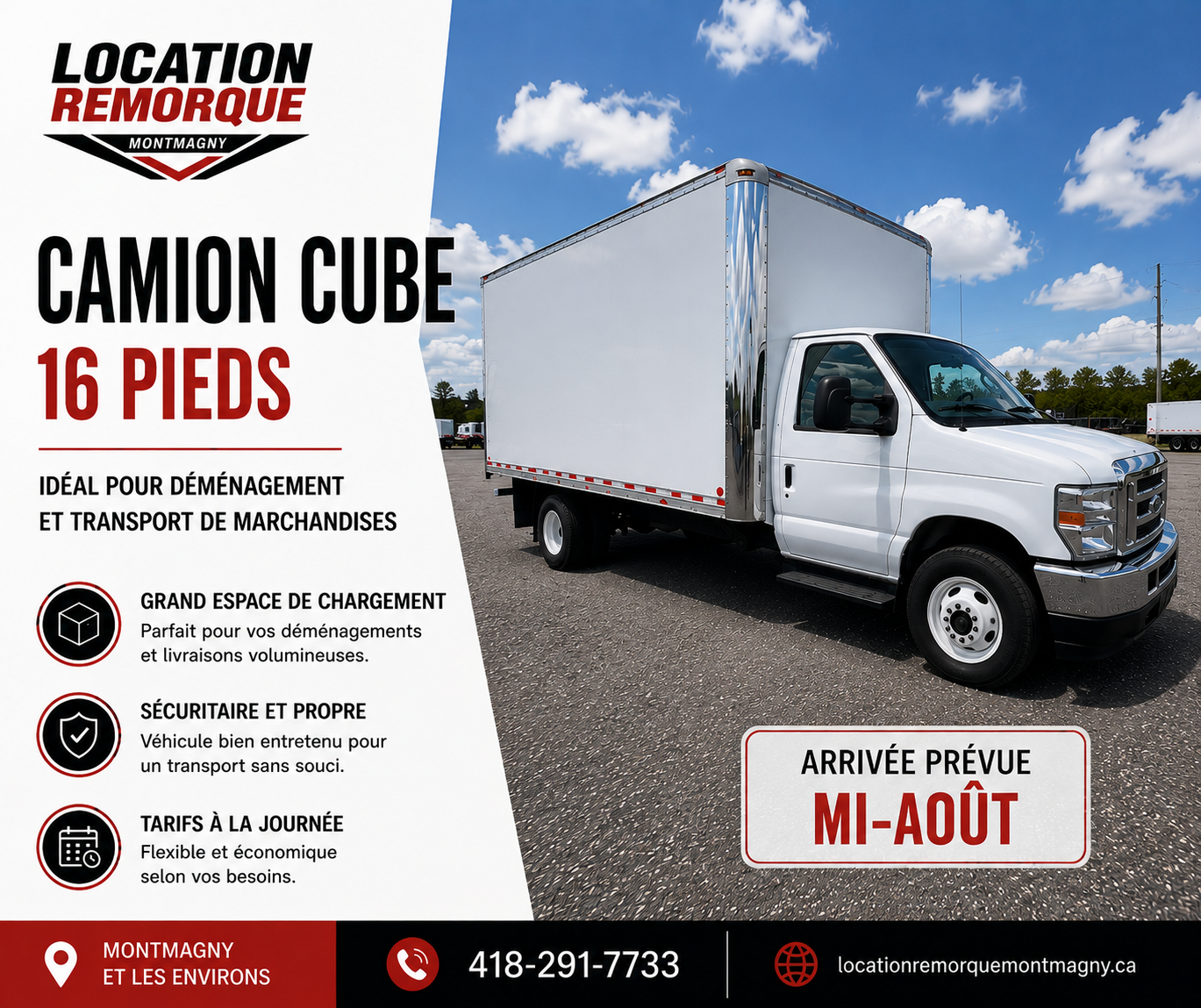 Camion cube Ford E-450 Super Duty 16 pi – Moteur V10 6.8L Triton